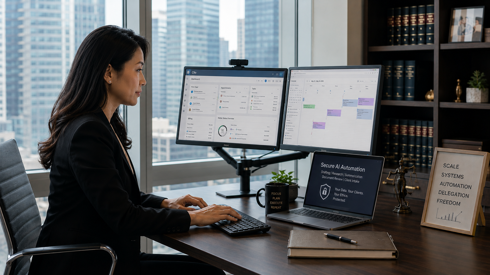 Solo attorney using secure AI automation and Clio practice management software to scale solo law firm operations in 2026