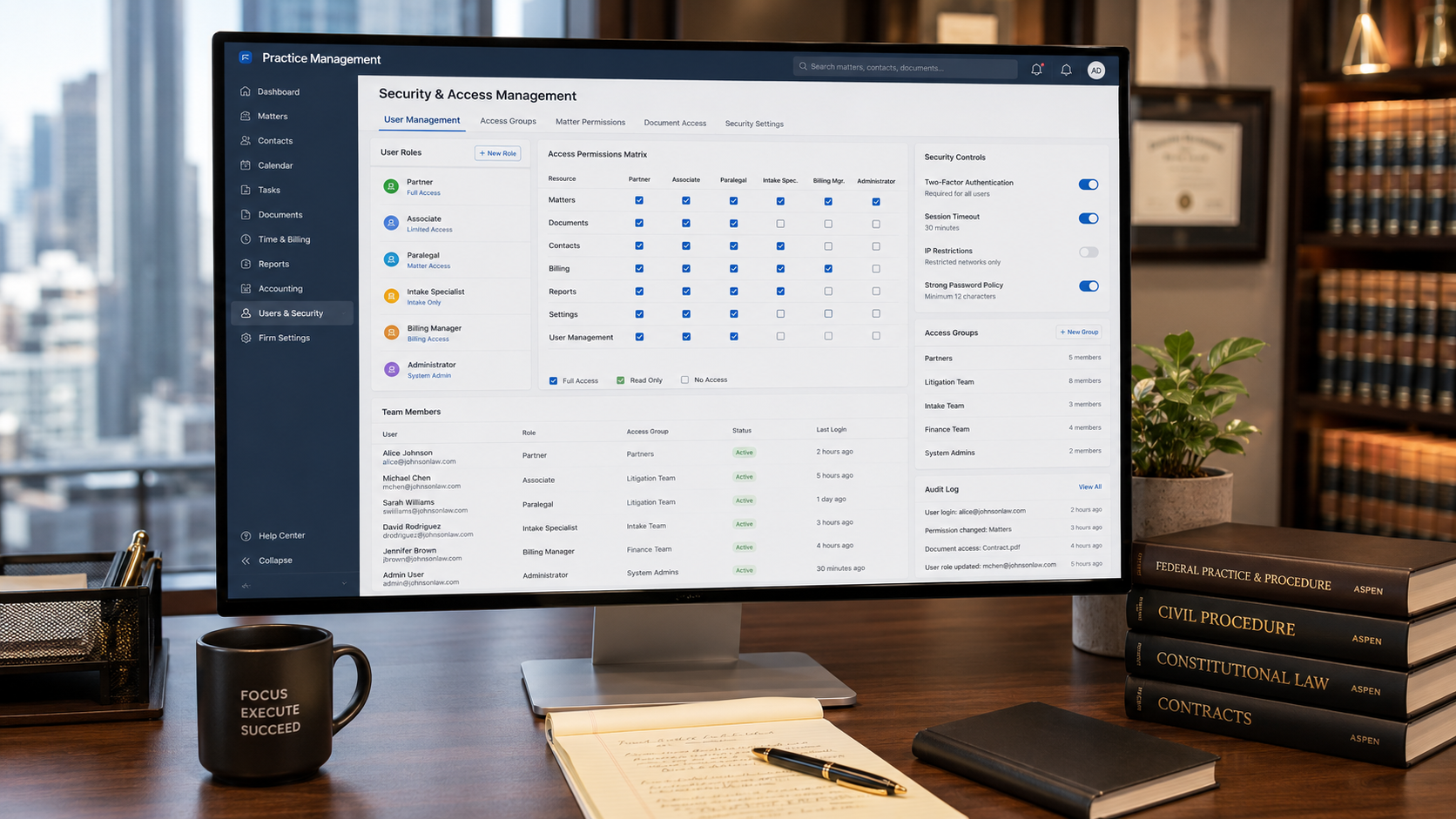 Configure Clio Manage for a multi-attorney firm to ensure seamless internal task delegation while protecting sensitive partner and firm data.